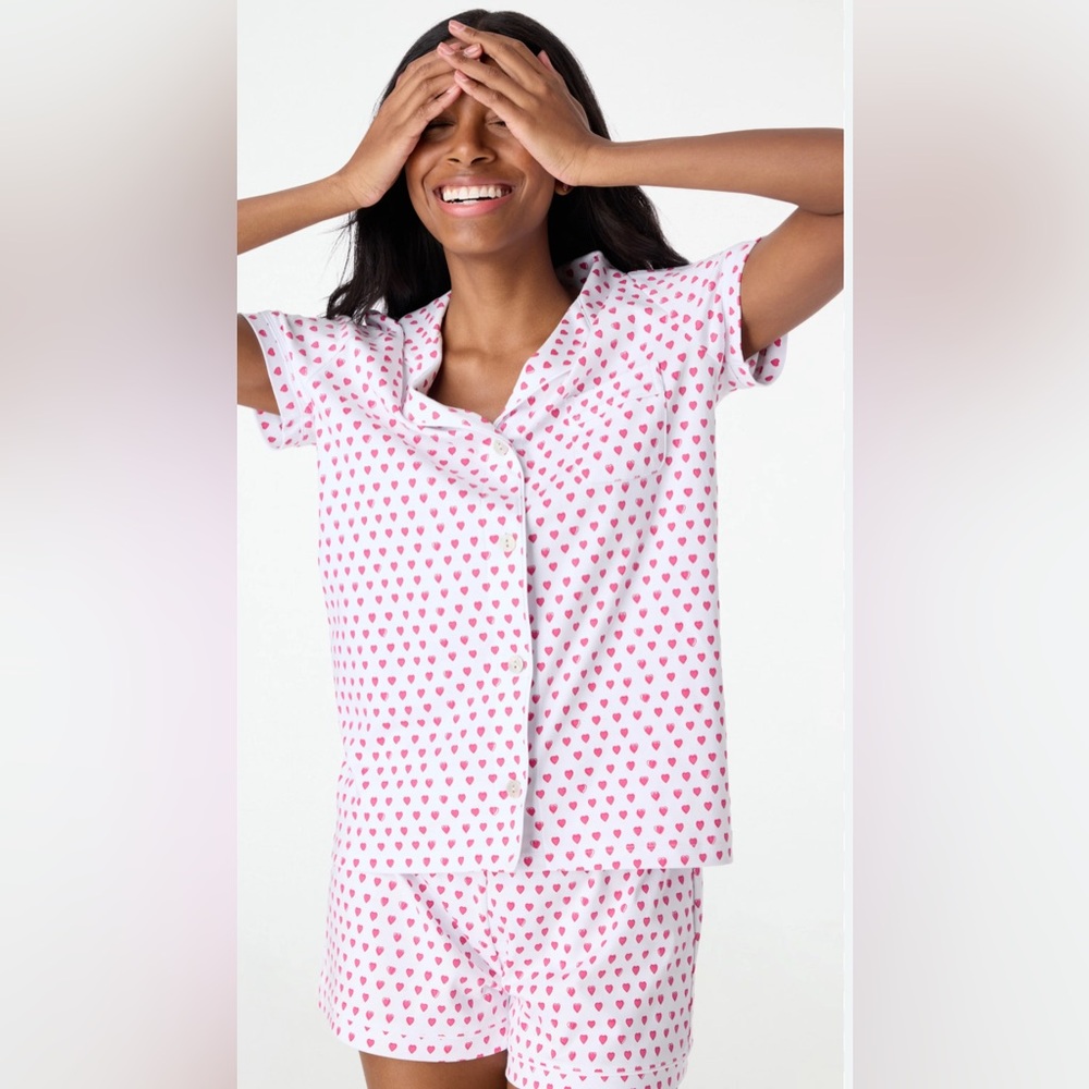 Roller rabbit pink heart pjs